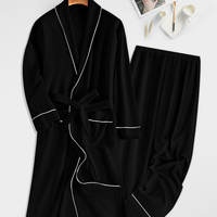 Overweight and plus-size 250 pounds men's bathrobes, couple's polyester-cotton spring and autumn high-end sexy hotel-style bathrobes and pajamas for women thumbnail 6