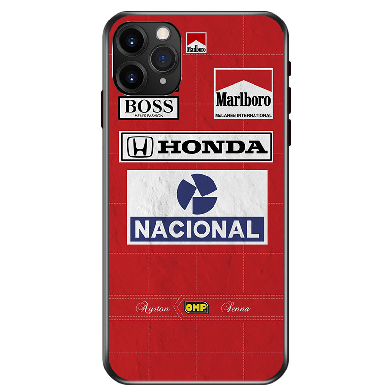 F1传奇车神塞纳手机壳经典迈凯伦MP4/4适用iPhone11苹果12玻璃13p