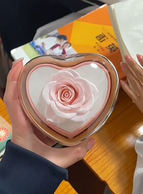 首饰盒爱心玫瑰翻转项链戒指盒情人节生日纪念日送女生女友礼物盒