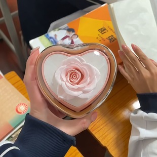 首饰盒爱心玫瑰翻转项链戒指盒情人节生日纪念日送女生女友礼物盒