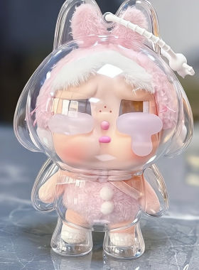 哭娃眼泪工厂系列透明亚克力保护套防尘保护壳公仔crybaby钥匙扣