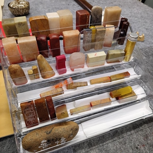 篆刻印石收纳架印章陈列架陶瓷品展示架子印盒书法文房玉石收藏架