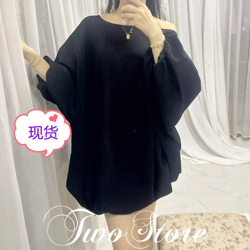 TWO女装2024夏季新款“Black Rose”斜肩连衣裙上衣