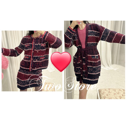 羊驼羊绒香风开衫/外套半裙