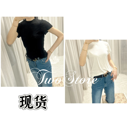 ALU博主强推叠穿T王_Jap獨家高针密织Row风真丝棉修身短袖T恤上衣