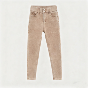 WP30721 复古做旧高腰直筒小脚牛仔裤 FOREVERCAN 弦月沙丘