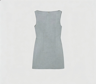 立裁一字领川字鱼骨线收腰连衣裙SD24313 葛瑞丝