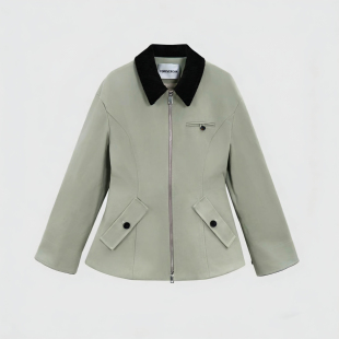 撞色夹克外套 立裁掐腰感修身 WC24026 林野春日 FOREVERCAN