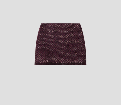 FOREVERCAN“紫绶金章”客订linton粗花呢高腰半身裙SD22786