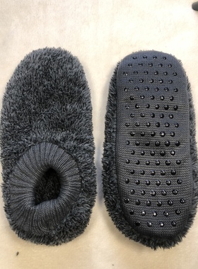 男士地板袜子加肥大码厚点胶防灰色毛42-4567冬季粗毛线暖脚神器