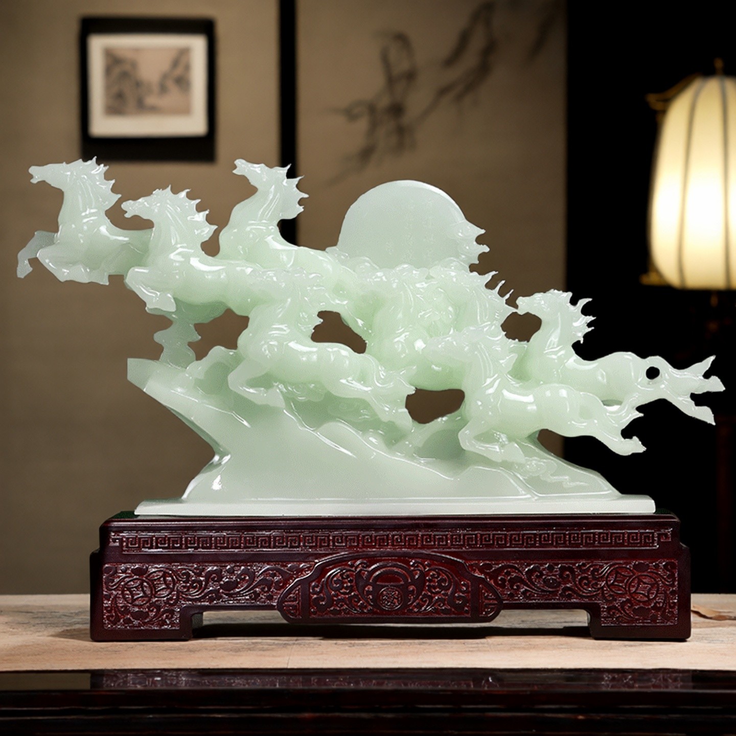 马到成功发财装饰摆件高级感