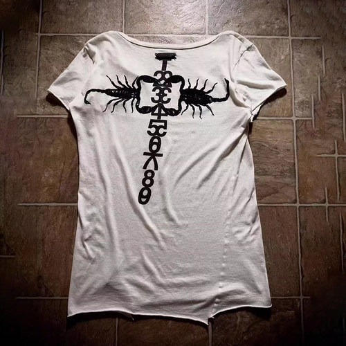 ifsixwasnine lgb l.g.b 稀有蝎子天蝎短袖T恤V领上衣白色