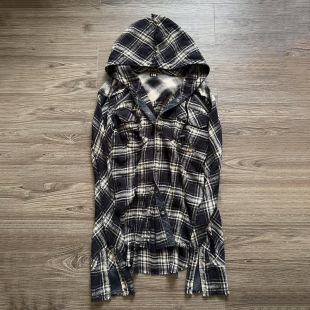 衬衫 连帽格子长袖 视觉系格纹破坏 LGB