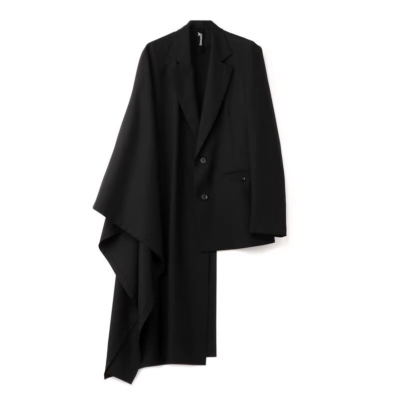 自主 yohji 不规则斗篷西服春秋外套