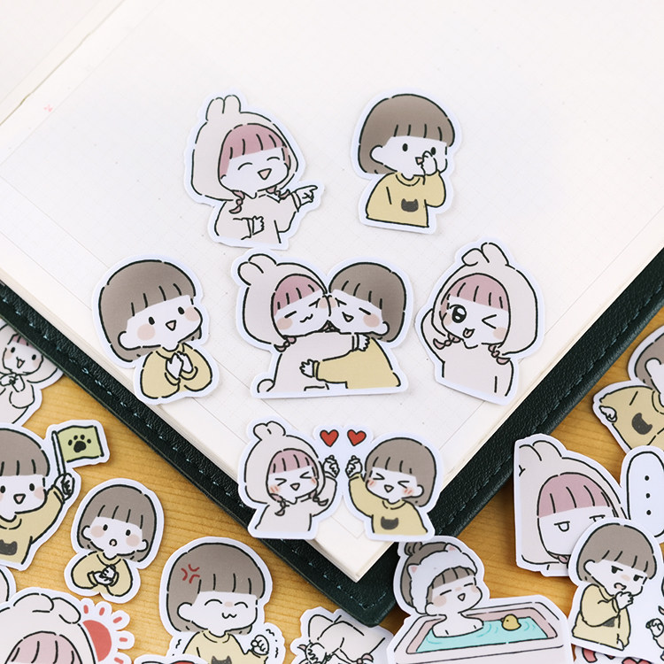 是闺蜜呀 手账可爱人物女孩贴纸 手帐少女心diy相册ins装饰素材,文具电教/文化用品/商务用品,贴纸/立体贴纸,淘宝优惠券,粉丝福利购,淘宝优惠卷