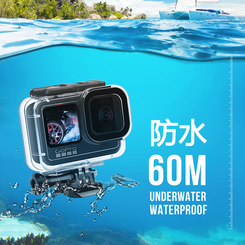 GoPro11/10/9/8/7/6/5原装防水壳潜水罩滤镜套装保护盒潜水相机壳
