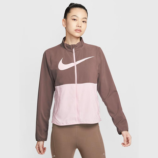Nike耐克女子外套春拼接大勾运动休闲跑步梭织立领夹克HV2648 503