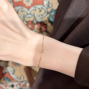 小方糖小众设计感手链s925银镀金礼物女 A家同款 回馈款 日系时尚