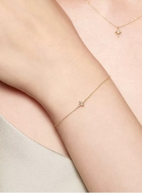 回馈款 日系小众设计感星星锆石手链s925银镀金礼物女精致质感