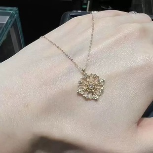 回馈款 日系A家限定设计感镂空蕾丝锆石项链s925银镀金礼物女精致