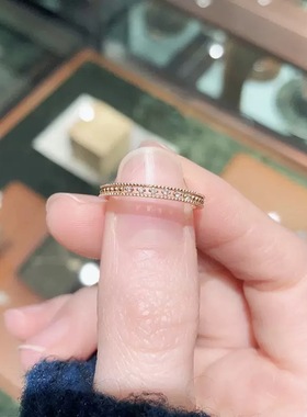 回馈款 日系设计感镂空排钻 锆石 戒指s925银镀金礼物女精致指环