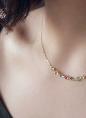 回馈款日系轻奢小众设计天然石项链女锁骨链简约百搭颈链灭霸礼物