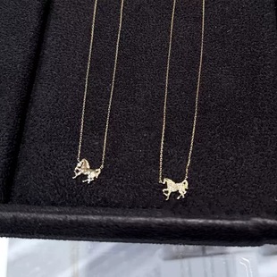 回馈款 马年限定本命年项链925银镀金礼物女精致锆石 日系star同款