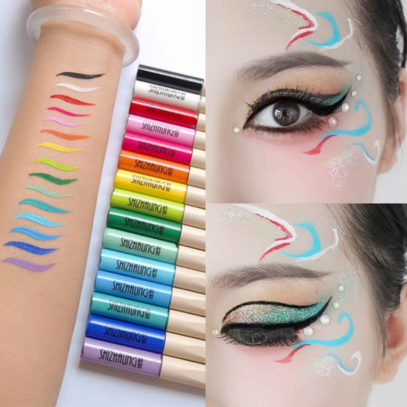 彩色眼线液笔脸部彩绘妆画笔六一儿童节舞台妆表演用速干古风花钿,彩妆/香水/美妆工具,眼线,淘宝优惠券,粉丝福利购,淘宝优惠卷