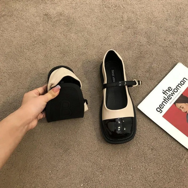 法式晚晚风温柔厚底玛丽珍单鞋女鞋春夏小香风英伦小皮鞋INS潮