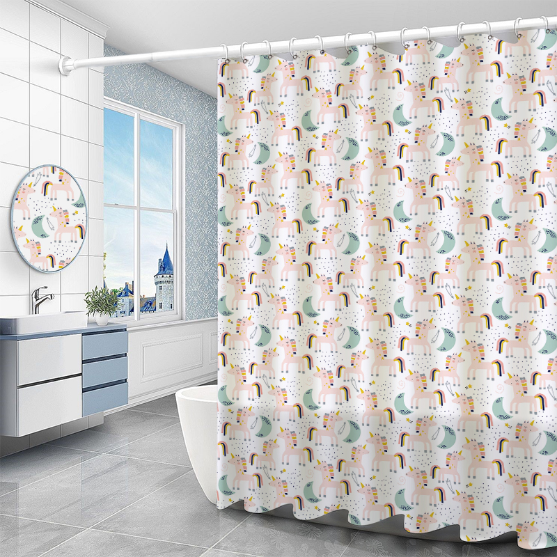 防水防霉免打孔加厚环保浴帘