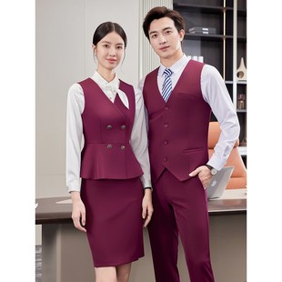 职业马甲裙子套装女气质工装高端酒店餐饮客服导购前厅接待工作服