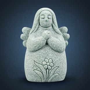 国潮青砂石海利亚女神兰花女神石像摆件桌面客厅酒柜家居鱼缸造景