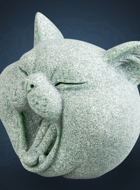 逗兽记青砂石摆件国潮桌面茶宠