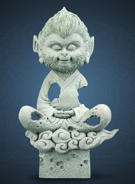 逗兽记青砂石摆件国潮桌面茶宠