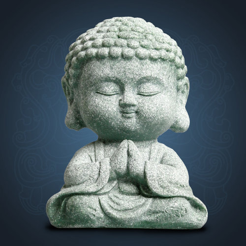 逗兽记佛像鱼缸假山造景茶宠摆件