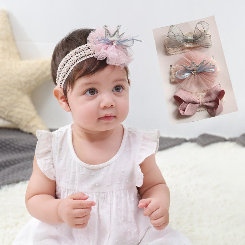 欧版儿童发饰宝宝婴儿蝴蝶结弹性发带头饰品套装新年礼盒双马尾