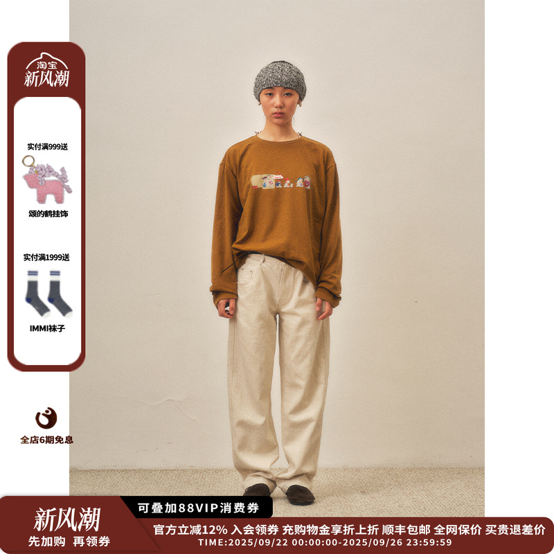 【现货】设计师品牌shao xii 25AW小雪人列队印花长袖JULY