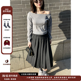 25SS一字肩花边针织上衣JULY 设计师品牌ETHOR 现货