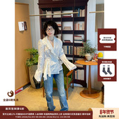 现货 设计师品牌OPEN 26PS 不对称褶皱衬衫