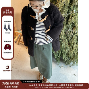 25SS新品 设计师品牌WHM 成衣染平纹帆布抽绳半裙JULY 新品