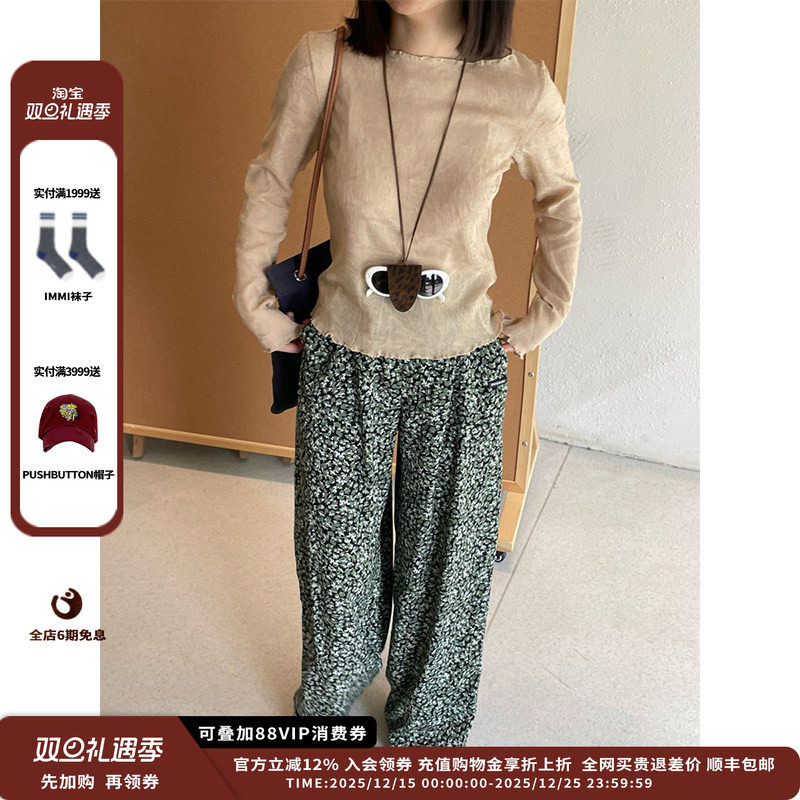 OIIORIRI25SS花朵阔腿长裤JULY