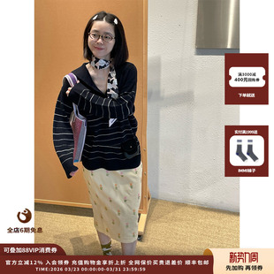 Collection 设计师品牌Crush 25PF条纹海军领毛衣JULY 现货