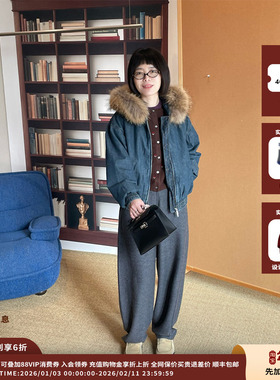 【现货】设计师品牌WHM 25AW 斜纹羊毛针织布弧形裤JULY