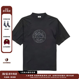 25AW ETHOR 设计师品牌 黑色徽标水印T恤 现货