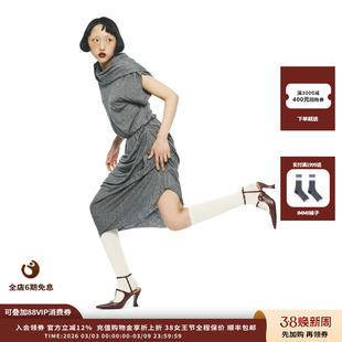 【现货】设计师品牌PUSHBUTTON 25PF 褶皱纯色连衣裙JULY