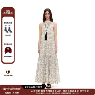 25PF刺绣挂脖连衣裙JULY 设计师品牌UHOOWU 现货