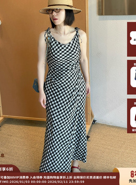【现货】品牌IMMI 25SURPLUS格纹系带吊带连衣裙MWESSWDS0475X