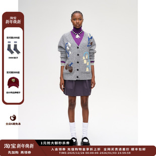 现货 提花针织V领开衫 设计师品牌SHORT 25AW JULY SENTENCE