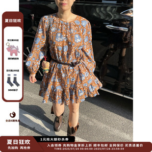 BATIK 設(shè)計(jì)師品牌ANTIK 25SS短款 新品 復(fù)古碎花連衣裙JULY