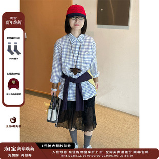 25AW拼接格纹衬衫 设计师品牌OIIORIRI JULY 现货